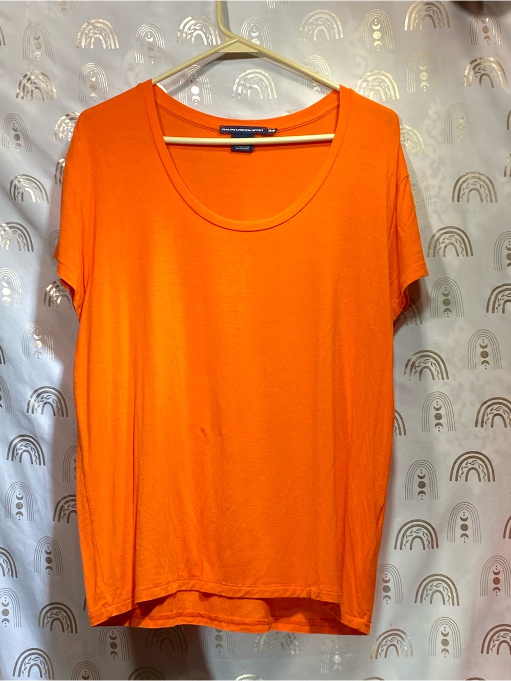 Ralph Lauren Bright Orange Scoop Neck Short Sleeve Tee